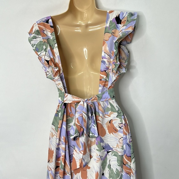 Purple and Pink Flutter Sleeve Maxi Sundress - Picture 7 of 11